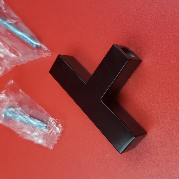 1 x 10 Pack Black Cabinet Knobs 2'' Squared T-Bar - Squared Base - Picture 2 of 5